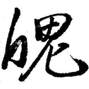 启功临苏轼诗文帖中魄的写法