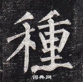 柳公权玄秘塔碑中種的写法