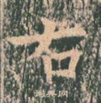 王玄宗王洪范碑中右的写法