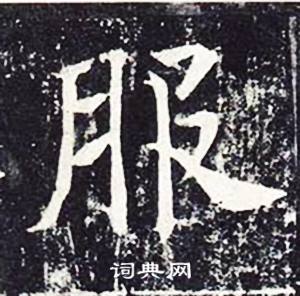 魏栖梧善才寺碑中服的写法