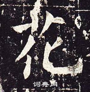 魏栖梧善才寺碑中花的写法