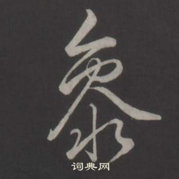 弘历临董其昌仿柳公权书兰亭诗中參的写法