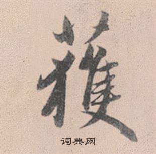 赵孟頫灵隐大川济禅师塔铭中獲的写法