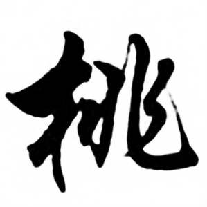 任政兰斋宋词行书帖中桃的写法