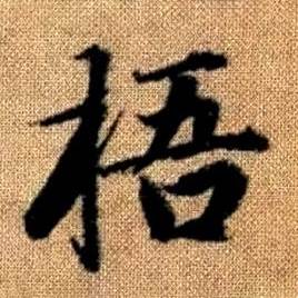 赵孟頫真草千字文中梧的写法