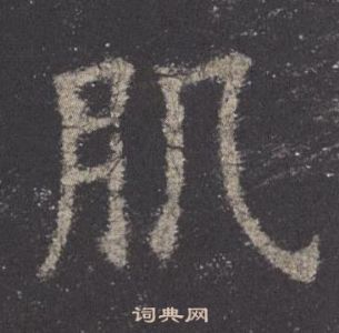 欧阳询九成宫醴泉铭中肌的写法