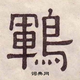 黄葆戉千字文中鶤的写法