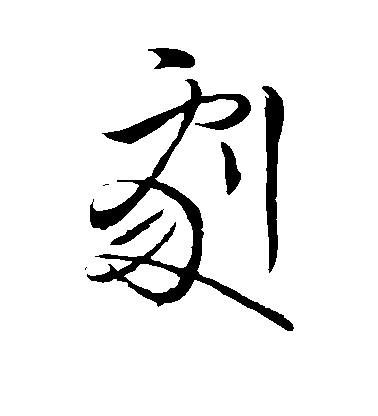 王獻之草書剧字書法寫法