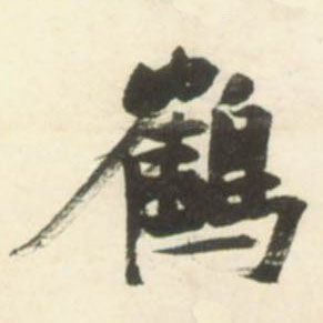 不詳草書鹤字書法寫法