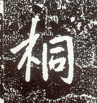 不詳行書桐字書法寫法